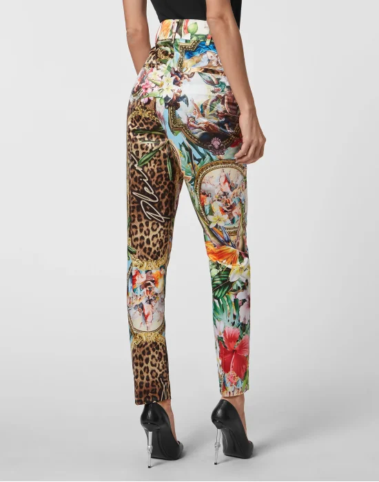Duchesse High Waist Trousers Baroque Flowers
