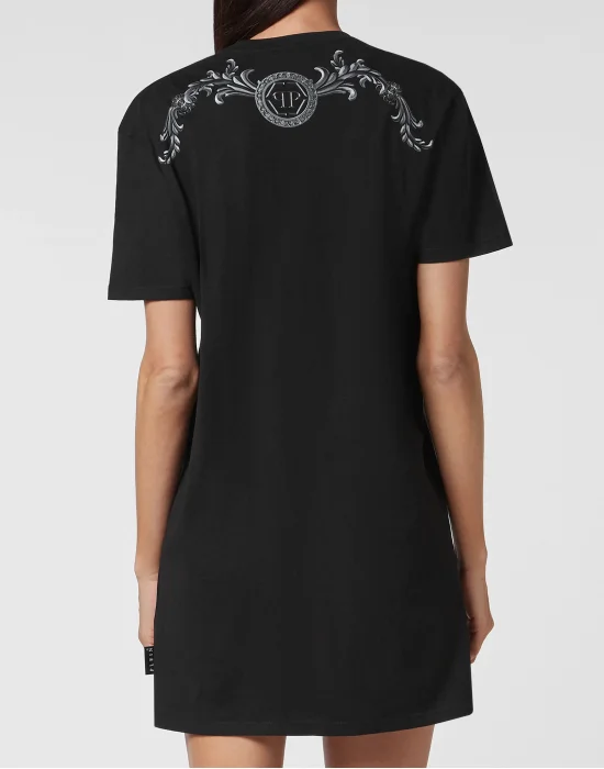 T-shirt Short Dresses Baroque with Crystals