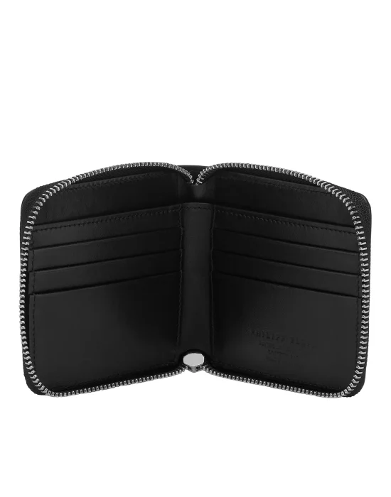 Croco Embossed Mini Round Zip Wallet