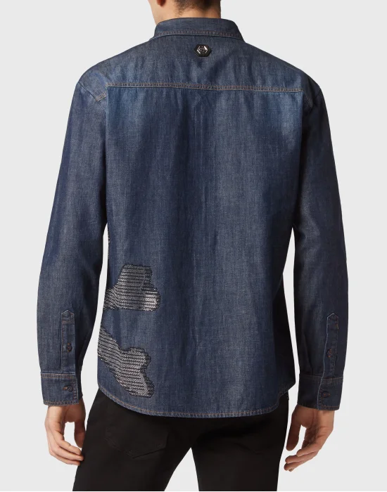 Denim Shirt LS Skull&Bones