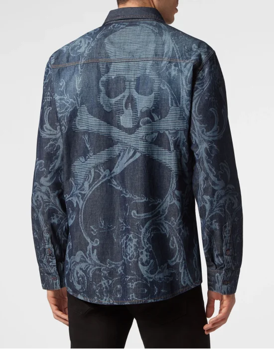 Denim Shirt LS Skull&Bones