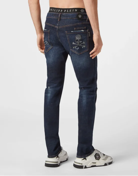 Denim Trousers Super Straight Cut Skull&Bones