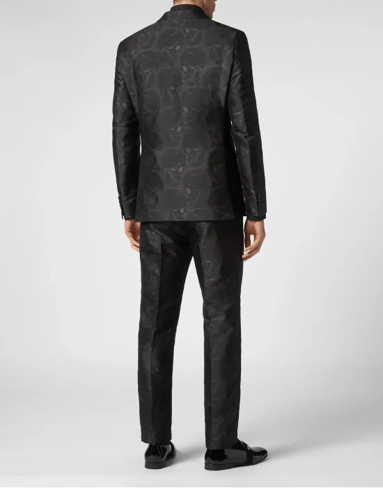 Jacquard Satin Tracksuit: Blazer/Trousers Skull