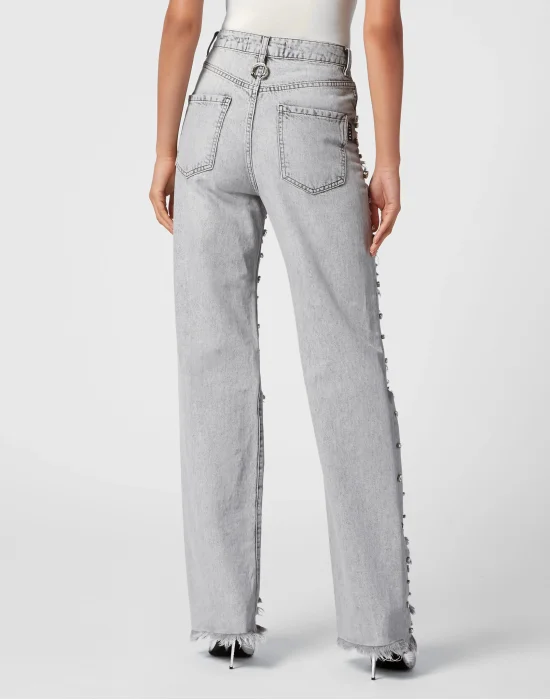 Denim Trousers Palace Fit Crystal