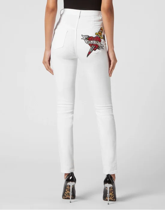 Super High Waist Denim Jeggings Love
