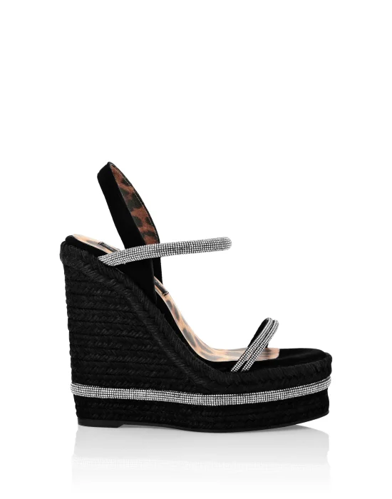 Crystal Wedge Sandals