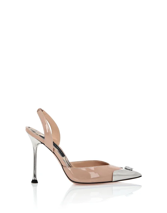 Cystal Skull Patent Leather Slingback