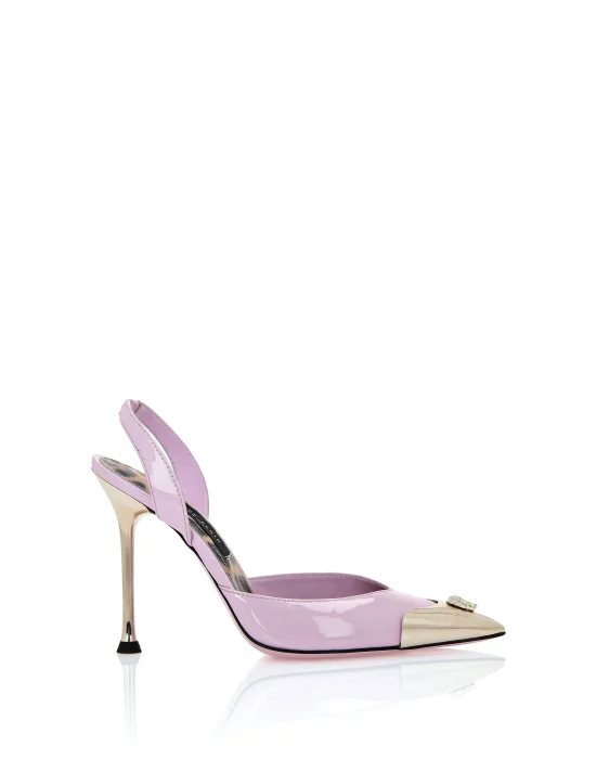 Cystal Skull Patent Leather Slingback