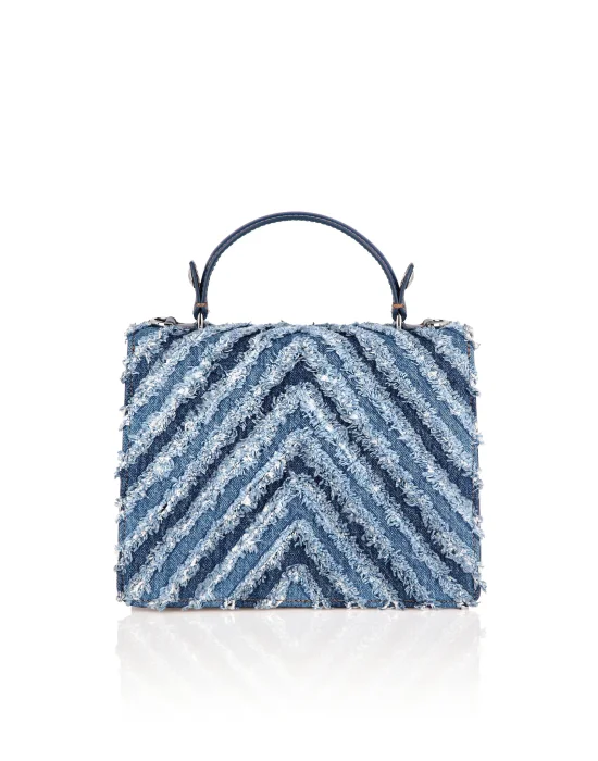 Denim Large Handle  Bag