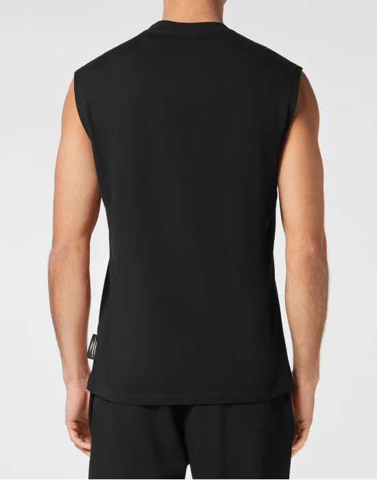 Sleeveless T-shirt Round Neck