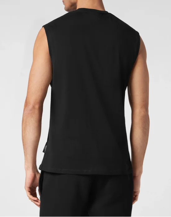 Sleeveless T-shirt Round Neck Carbon Tiger