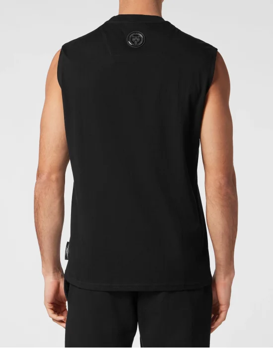 Sleeveless T-shirt Round Neck