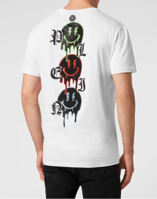 T-shirt Round Neck SS with stones Smile