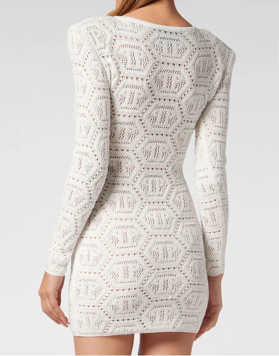 Lurex Knit Mini Dress Monogram