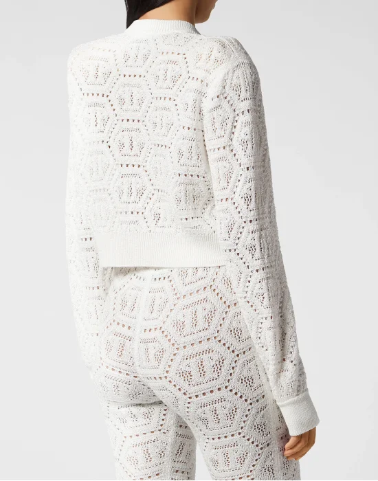 Lurex Knit Cardigan Monogram