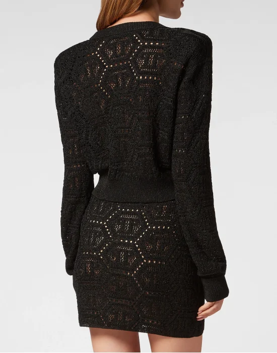 Lurex Knit Cardigan Monogram