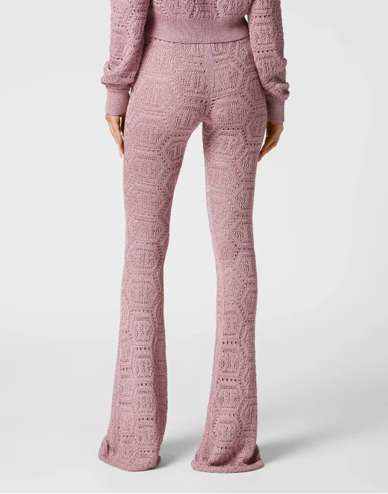 Lurex Knit Trousers Monogram