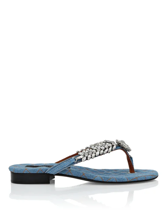 Flat Denim Sandals