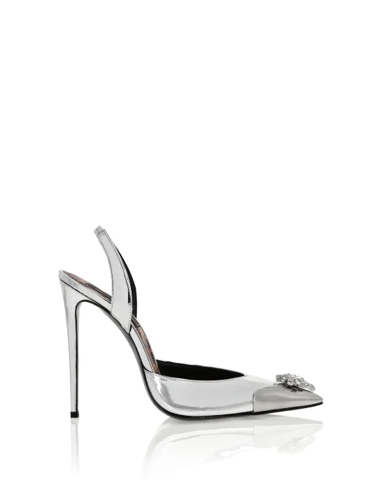 Patent Leather Sling-backPumps Brooches