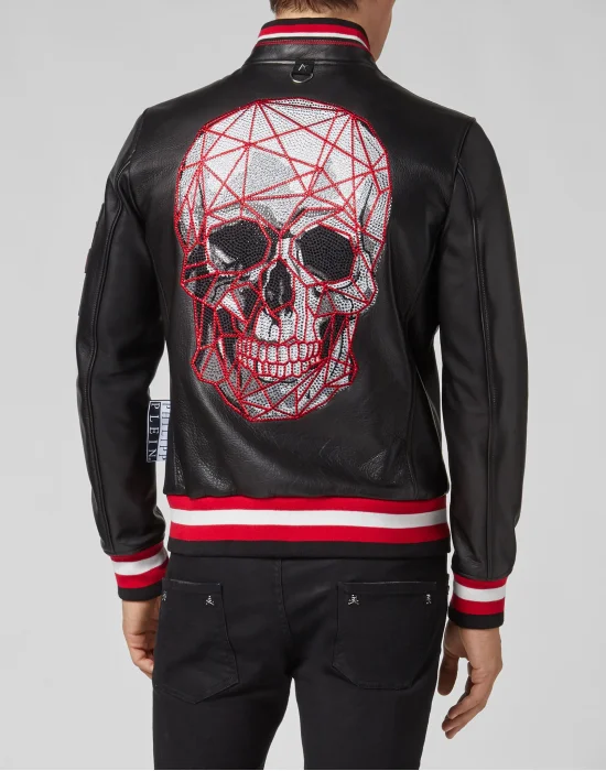 Leather Bomber Skull