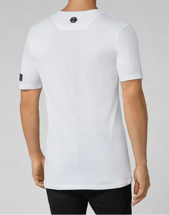 T-shirt Black Cut V-Neck Dollar
