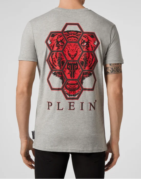 T-shirt V-Neck SS Hexagon tiger