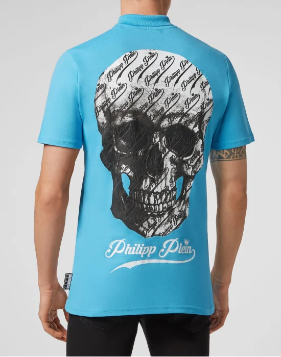 Slim Fit Polo shirt SS Allover skull