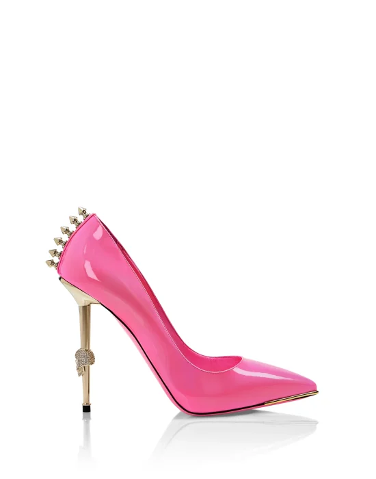 Patent Leather Decollete Hi-Heels Studs