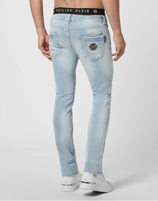 Denim Trousers Super Straight Cut Destroyed