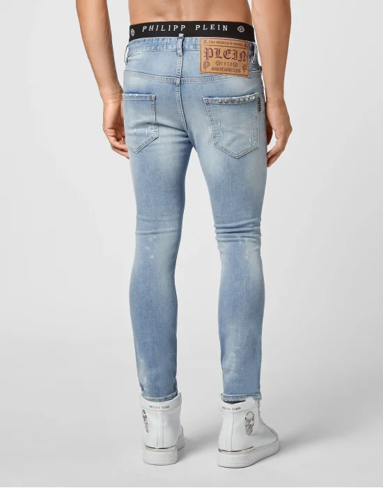 Denim Trousers Skinny Studs