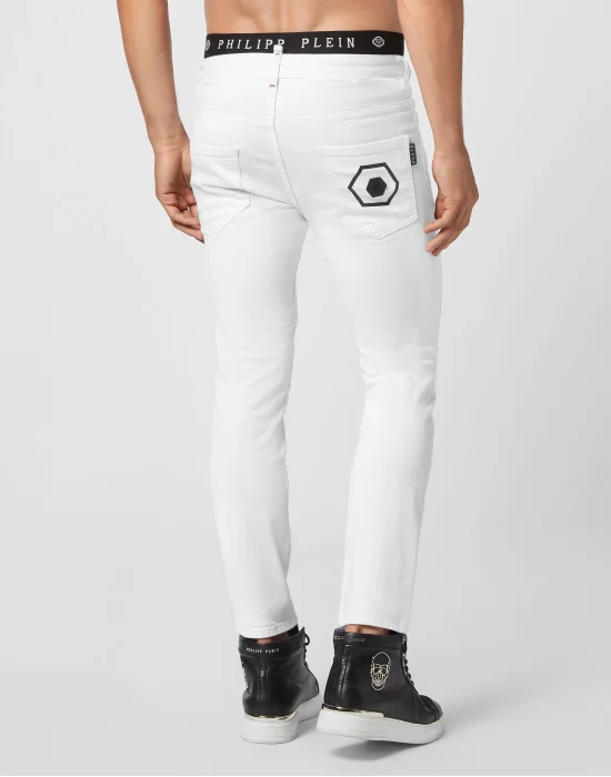 Denim Trousers Skinny Hexagon