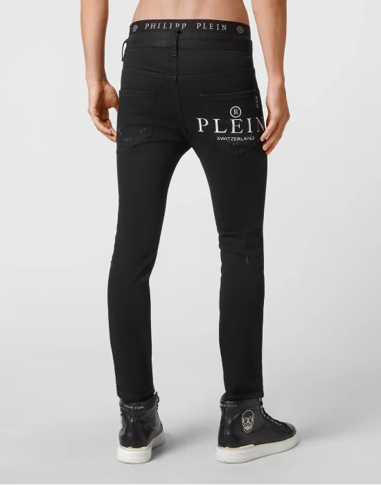 Denim Trousers Skinny Destroyed Iconic Plein