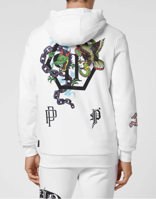 Hoodie Sweatjacket Full Zip Stones Gothic Plein