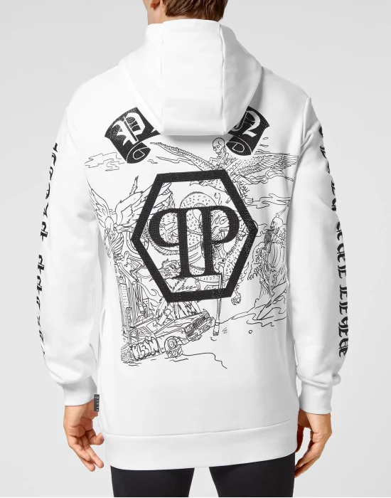 Hoodie sweatshirt Embroidery Gothic Plein