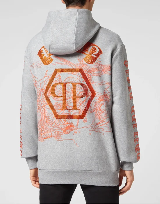 Hoodie sweatshirt Embroidery Gothic Plein