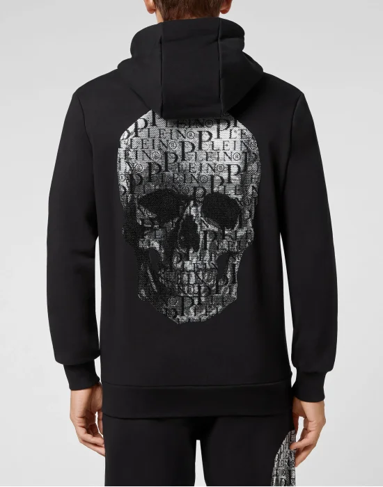 Hoodie Sweatjacket Full Zip Stones Skull and Plein