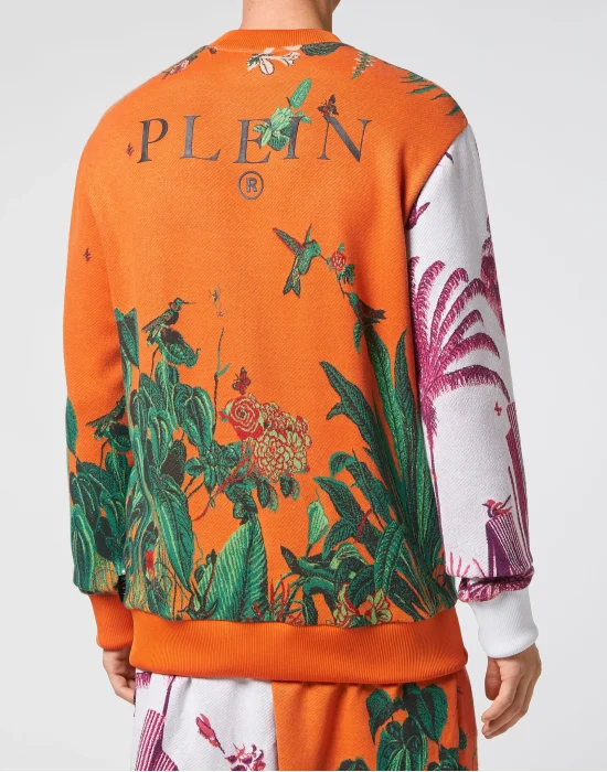 Sweatshirt Round Neck LS Flowers