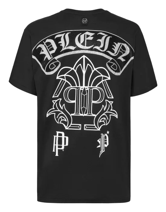 T-shirt Round Neck SS Stones Gothic Plein with Crystals