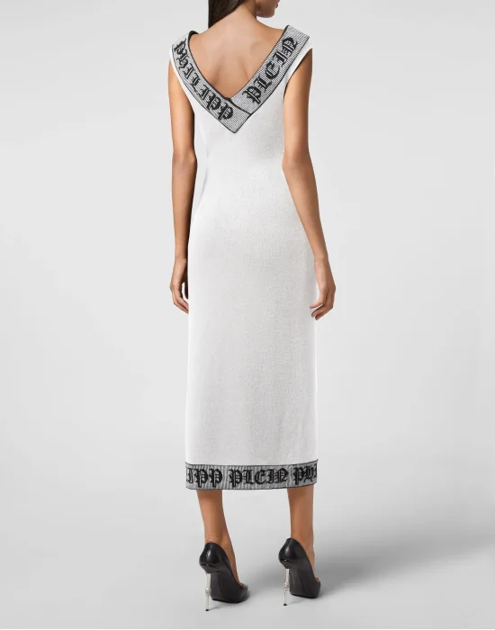 Wool Blend Long Dress Gothic Plein