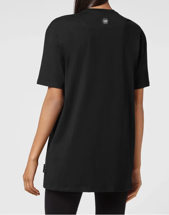 T-shirt Round Neck SS Skull with Crystals