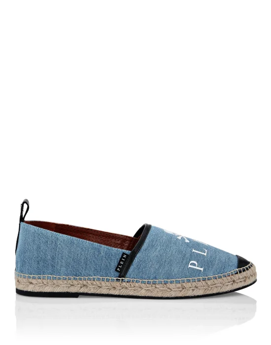Denim Espadrillas Skull and Plein