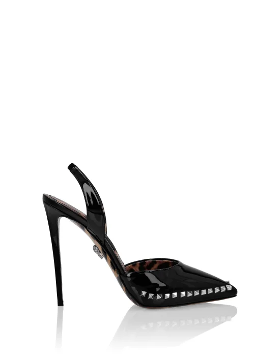 Patent Leather Decollete Hi-Heels Studs