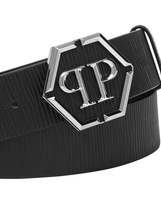 Leather Belt Hexagon