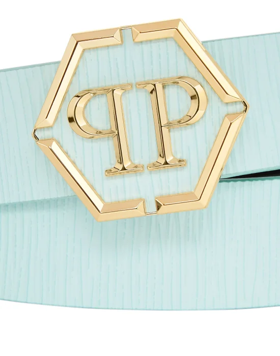 Leather Belt Hexagon
