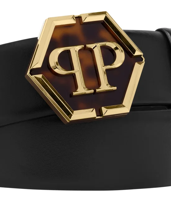 Leather Belt Hexagon