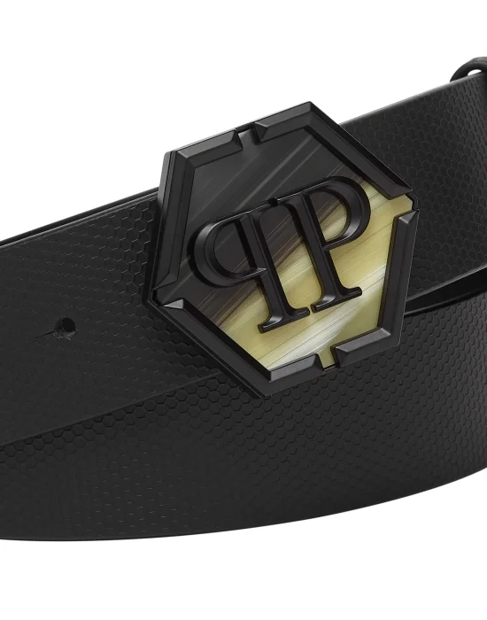 Leather Belt Hexagon