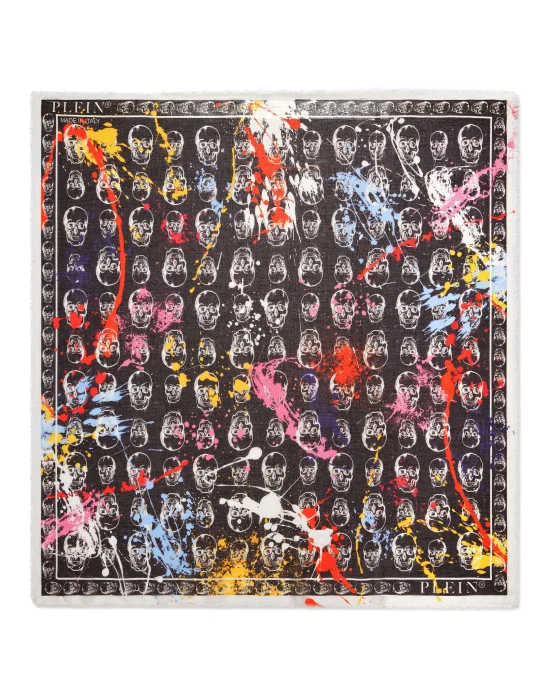 Pashmina Shawl 140x140 Dripping Skull