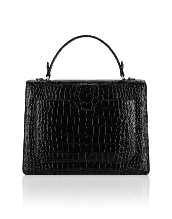 Croco Embossed Superheroin Large Handle bag