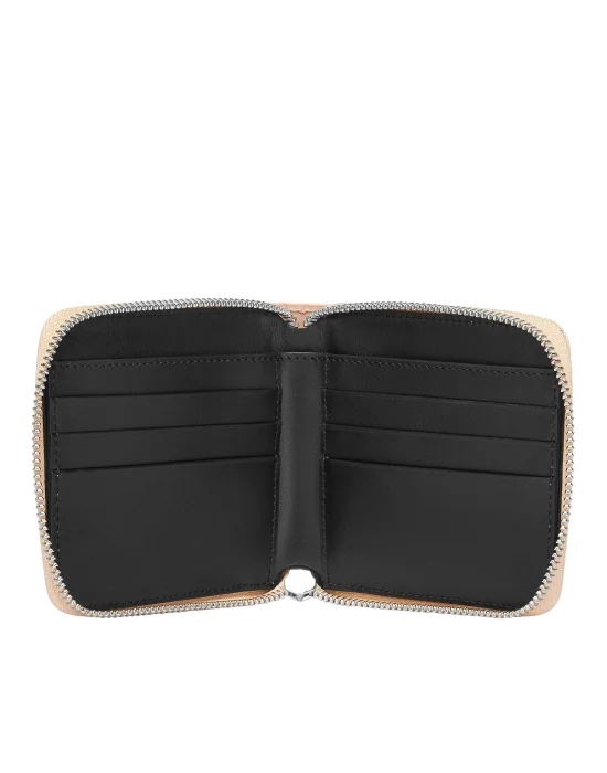 Croco Embossed Mini Round Zip Wallet