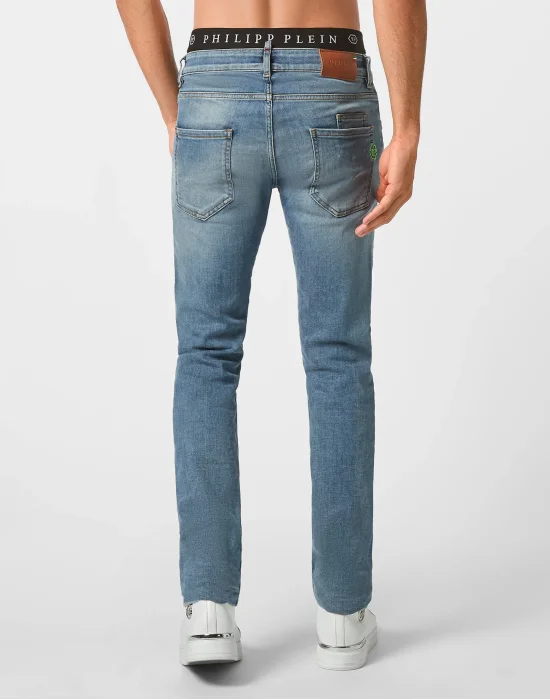 Denim Trousers Super Straight Cut Premium Hexagon